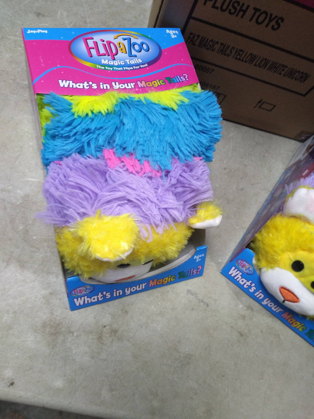 Magic Tails Lot of 2 Yellow Lion / White Unicorn