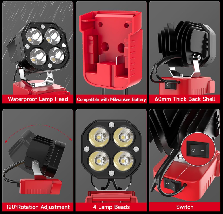 LED Work Light 18V Lithium Battery LOT OF 10